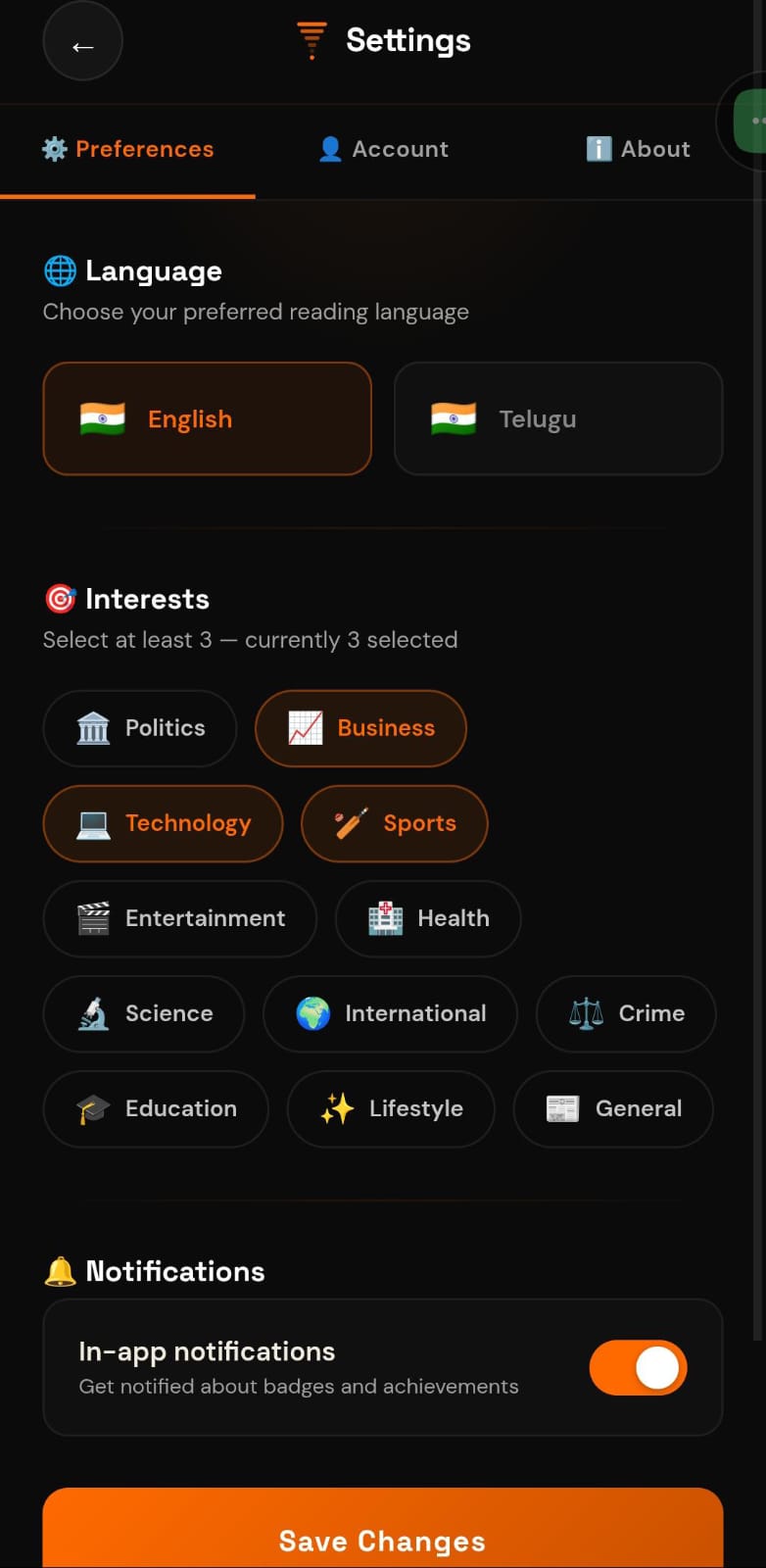 Language and interests